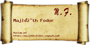 Majláth Fodor névjegykártya